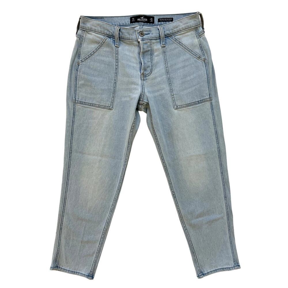 Hollister Low Rise Crop Boyfriend Jeans Womens Size 28, 7S Light Wash